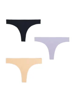 Cropp Bielizna*3 pack bezszwowych gładkich stringów