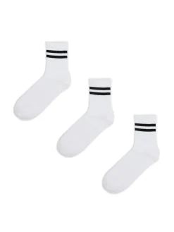 Cropp Skarpety, Rajstopy*3 pack ch skarpet z czarnymi paskami