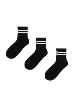 Cropp Skarpety, Rajstopy*3 pack ch skarpet z białymi paskami