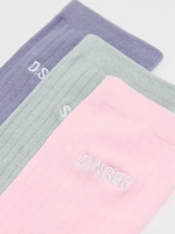 Cropp Skarpety, Rajstopy*3 pack długich skarpet z haftem