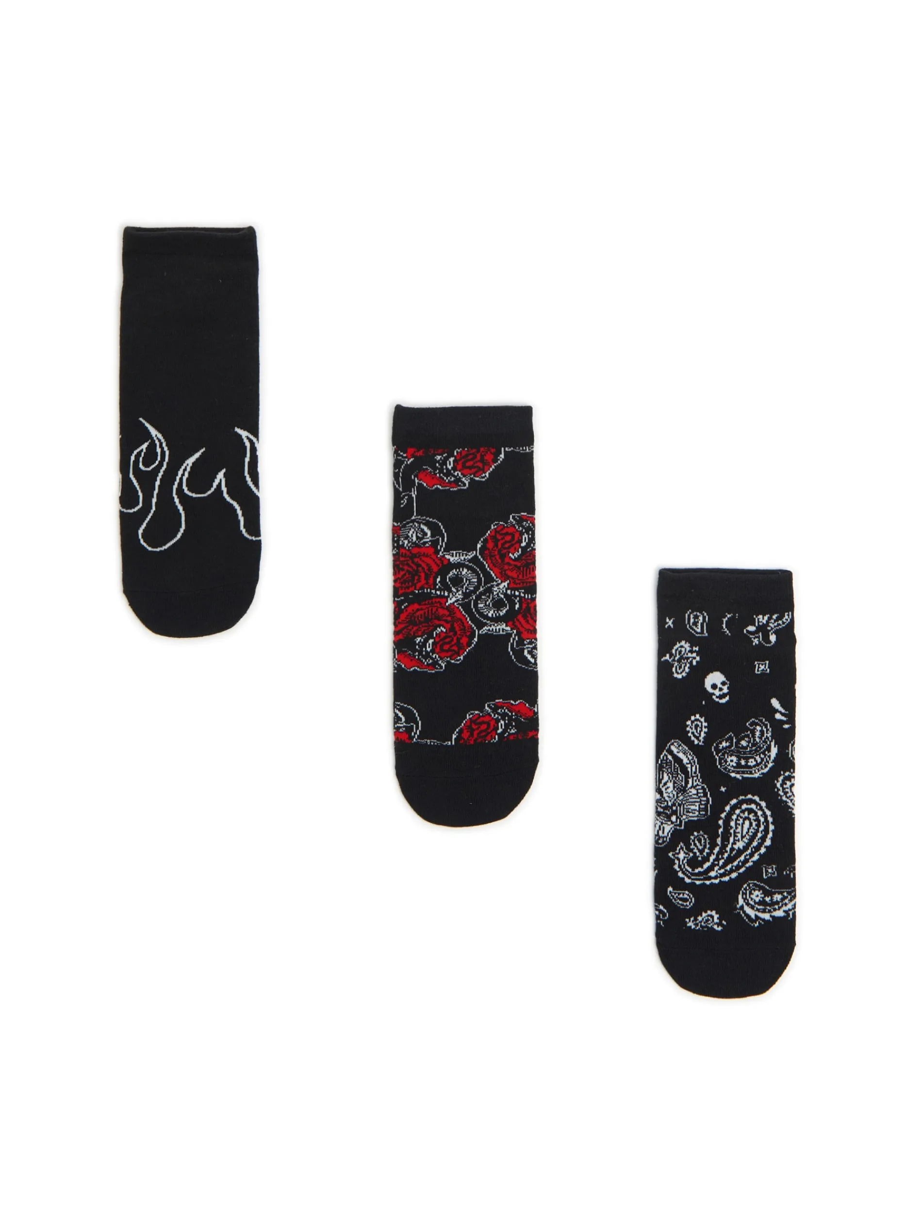 Cropp Skarpetki*3 pack krótkich skarpet z printem