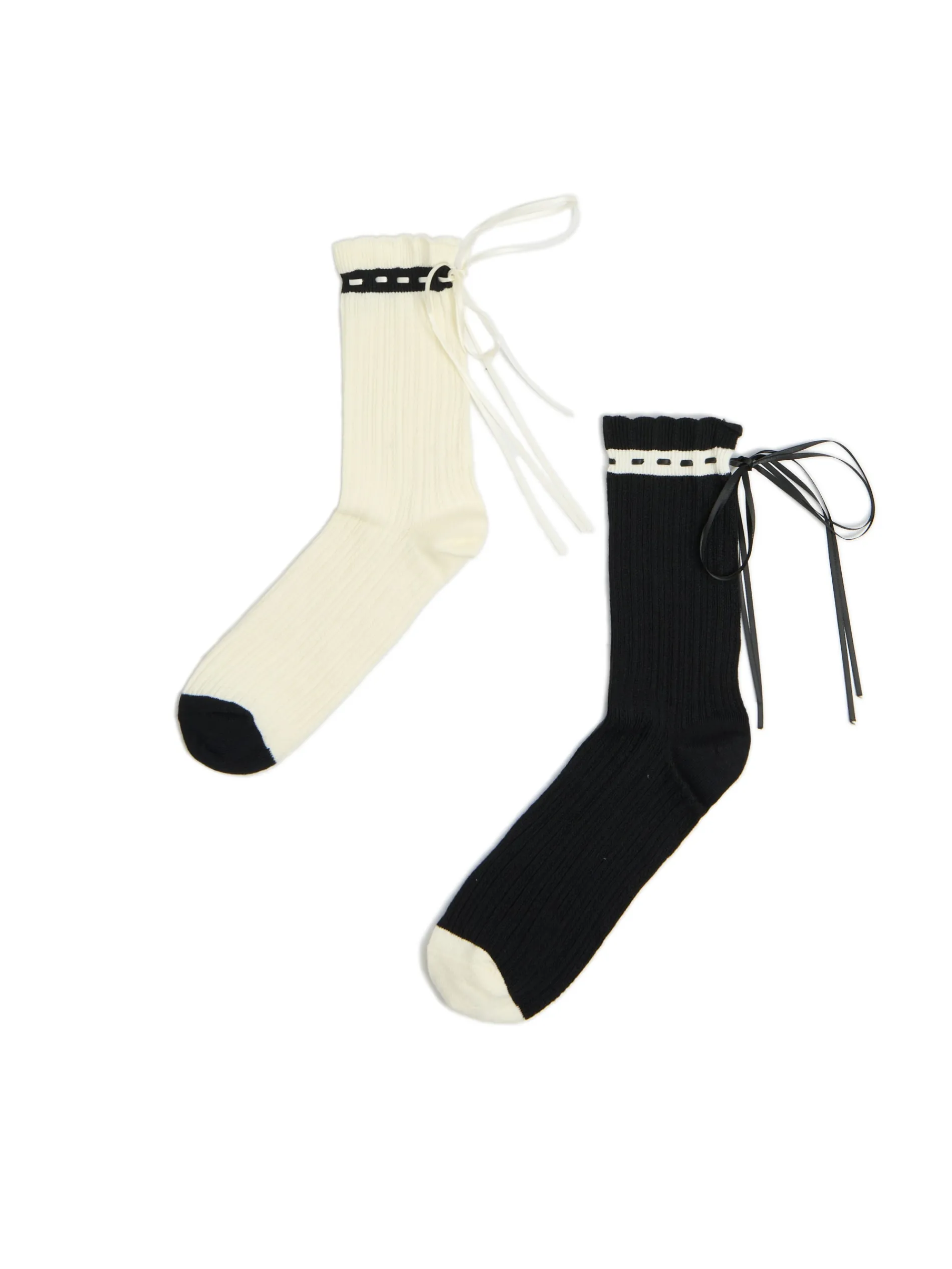 Cropp Skarpety, Rajstopy*2 pack skarpetek ze wstążkami