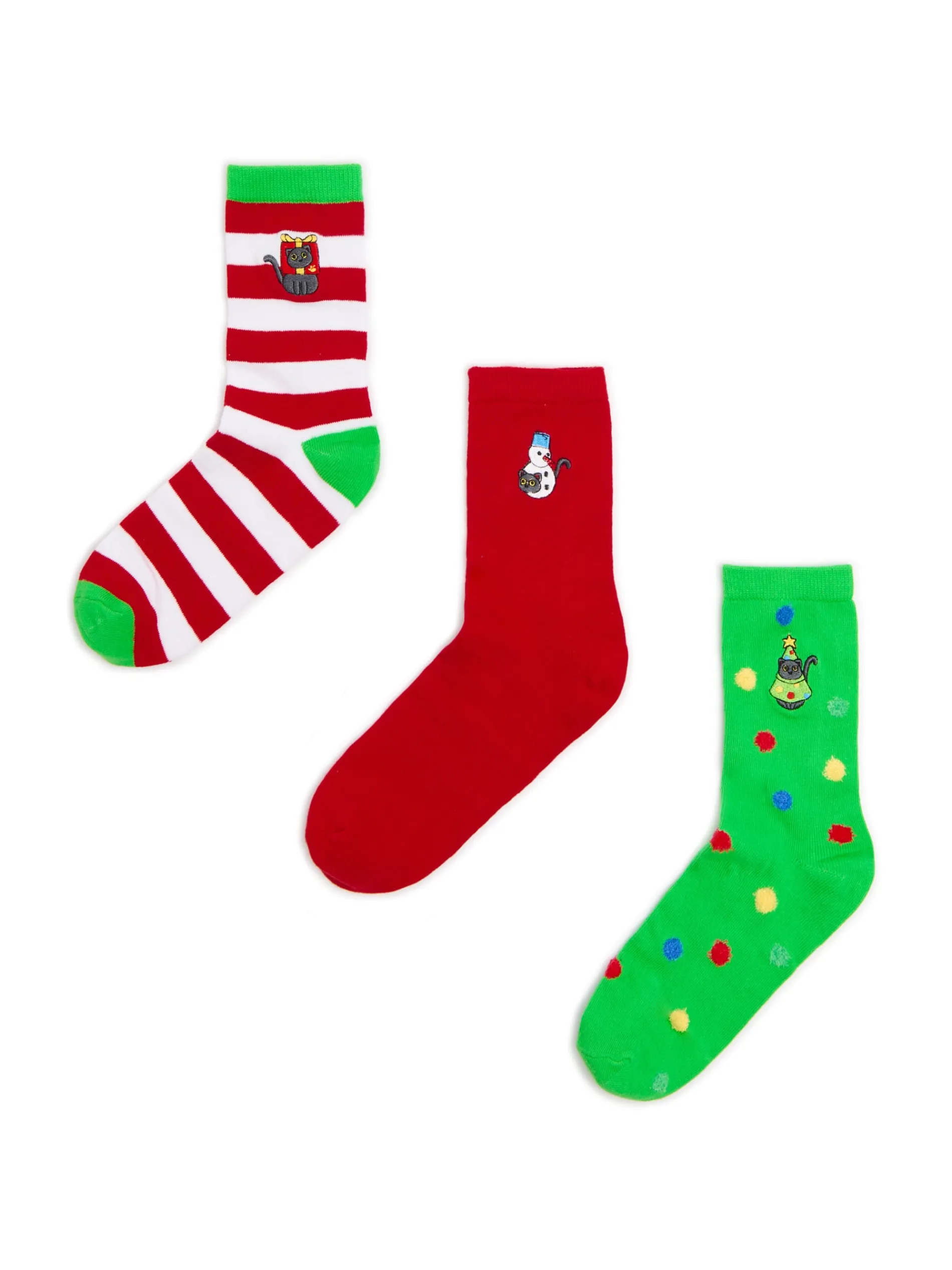 Cropp Akcesoria Świąteczne|Skarpety, Rajstopy*3 pack świątecznych skarpet z kotami