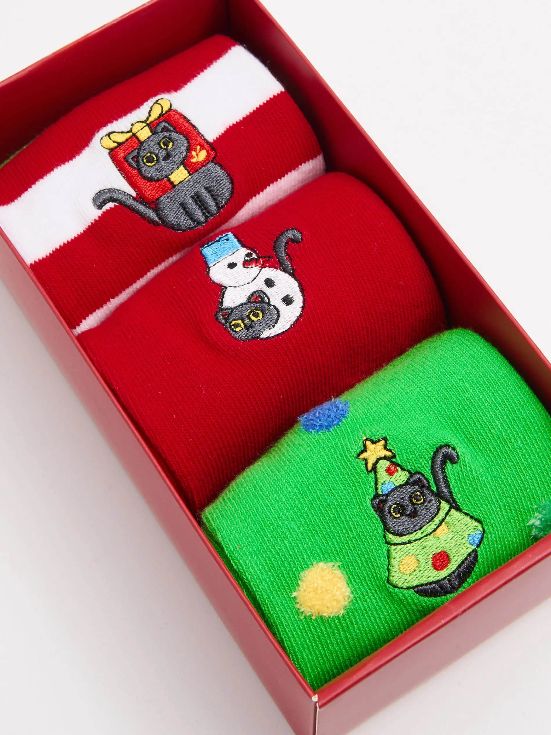 Cropp Akcesoria Świąteczne|Skarpety, Rajstopy*3 pack świątecznych skarpet z kotami