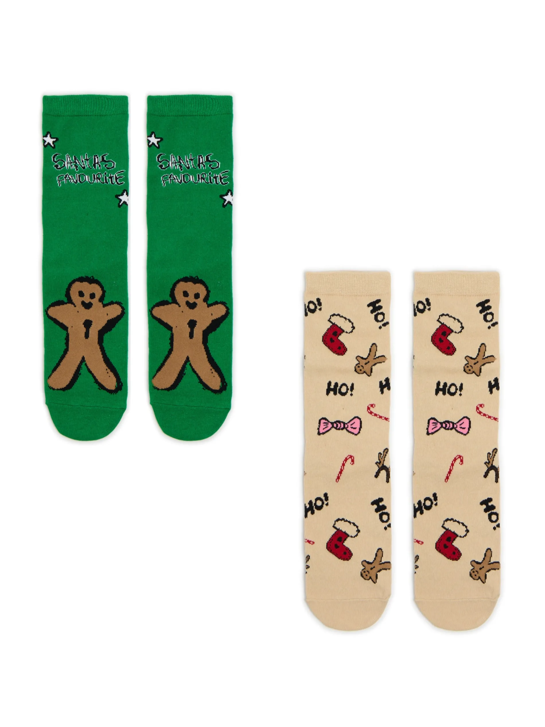 Cropp Akcesoria Świąteczne|Skarpety, Rajstopy*2 pack świątecznych skarpet w pierniczki