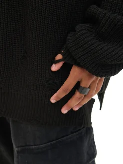 Cropp Swetry*Żakardowy sweter ze strzępieniami