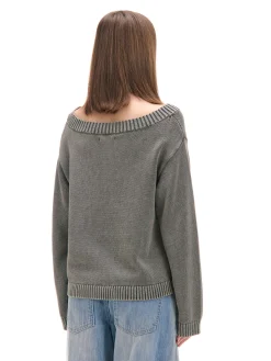 Cropp Swetry*Antracytowy sweter z odkrytymi ramionami