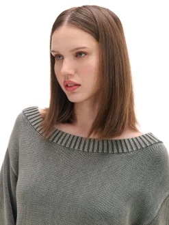 Cropp Swetry*Antracytowy sweter z odkrytymi ramionami