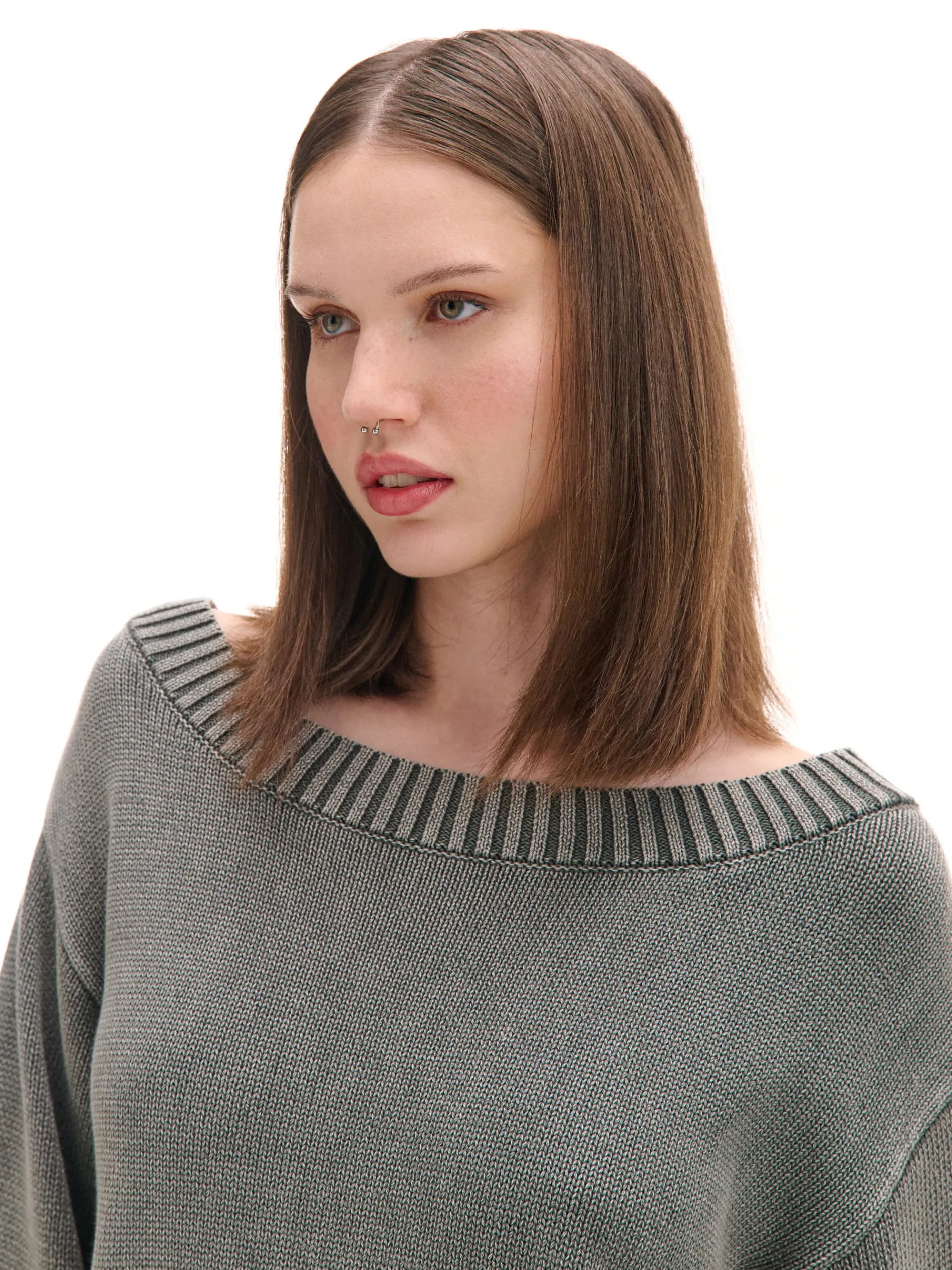 Cropp Swetry*Antracytowy sweter z odkrytymi ramionami