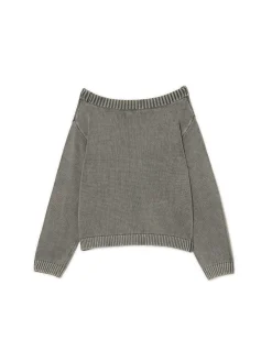 Cropp Swetry*Antracytowy sweter z odkrytymi ramionami