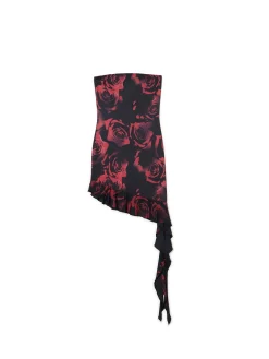 Cropp Sukienki, Kombinezony*Asymetryczna sukienka mini w róże