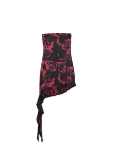 Cropp Sukienki, Kombinezony*Asymetryczna sukienka mini w róże