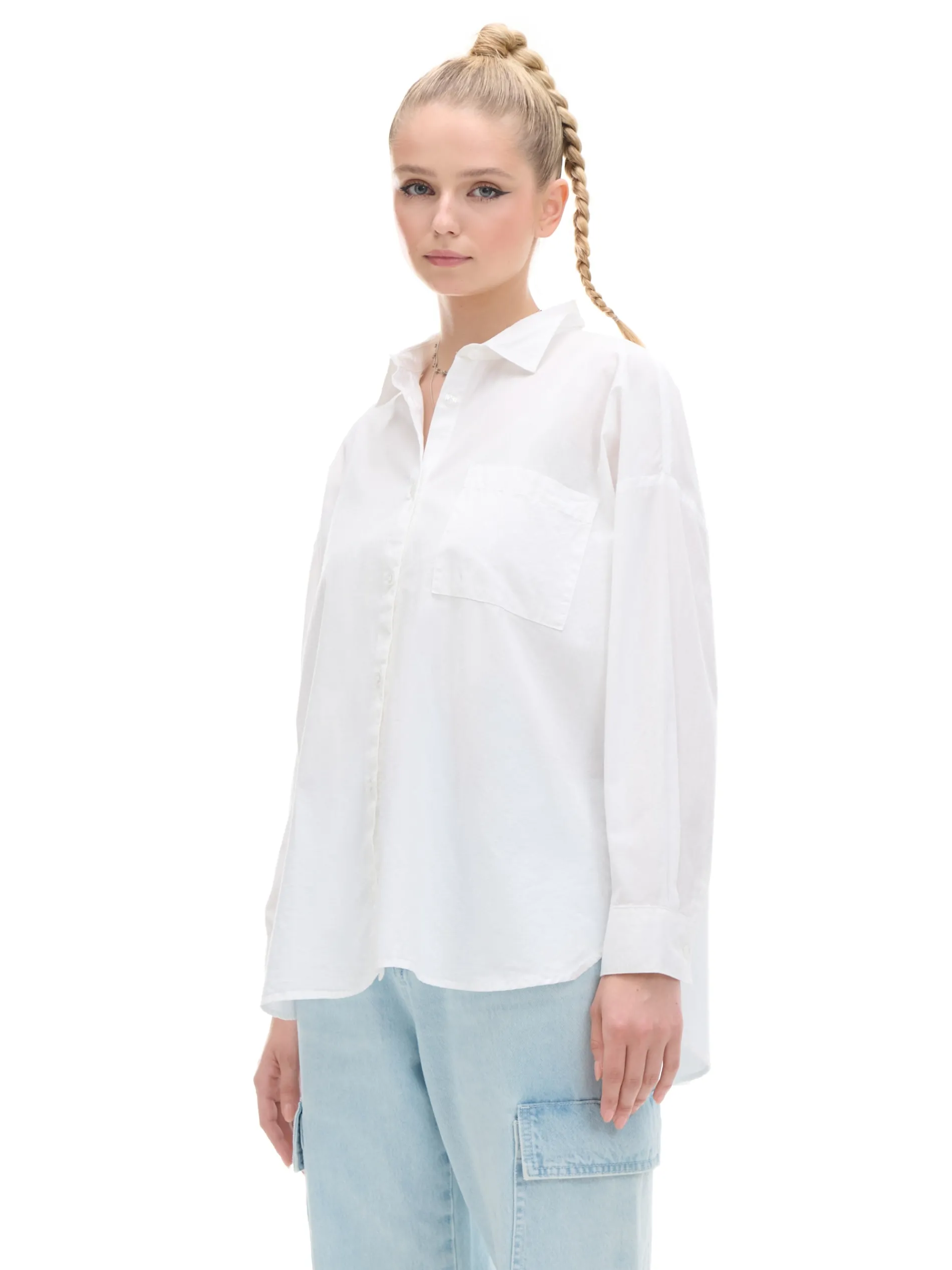 Cropp Koszule, Bluzki*Bawełniana biała koszula oversize