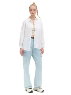Cropp Koszule, Bluzki*Bawełniana biała koszula oversize