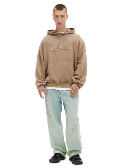 Cropp Bluzy*Beżowa bluza hoodie z efektem sprania