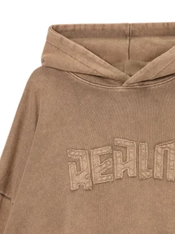 Cropp Bluzy*Beżowa bluza hoodie z efektem sprania