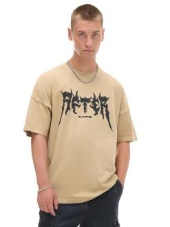 Cropp Koszulki*Beżowa koszulka z nadrukiem