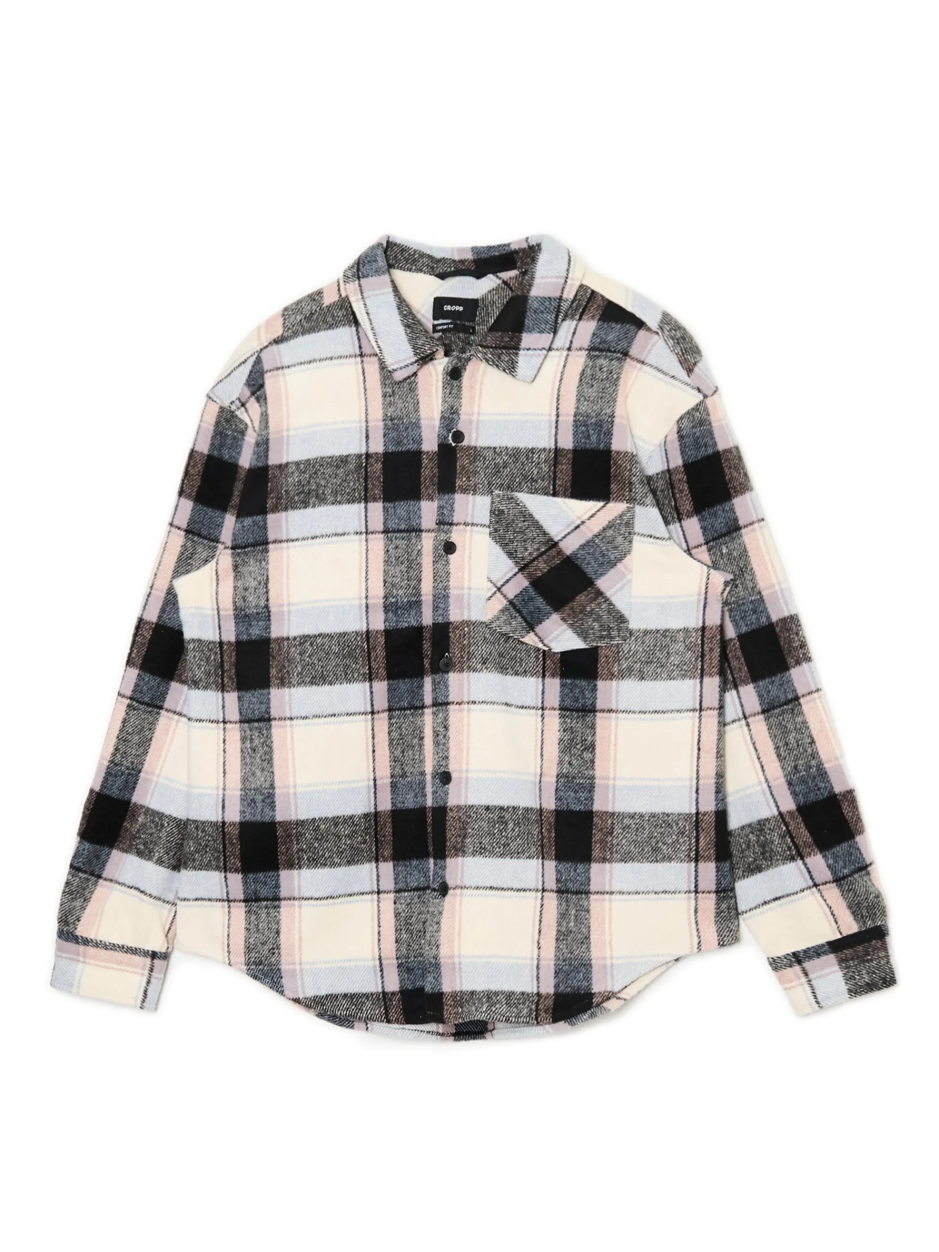 Cropp Koszule*Beżowa kraciasta koszula z domieszką wełny