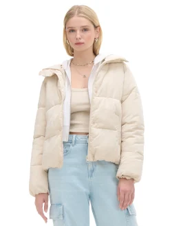 Cropp Kurtki, Płaszcze*Beżowa kurtka puffer
