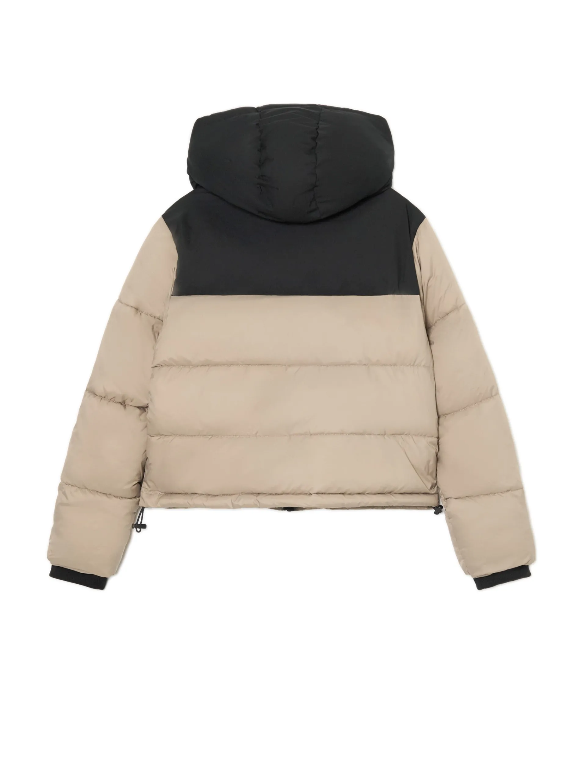 Cropp Kurtki, Płaszcze*Beżowa kurtka puffer z czarnym karczkiem