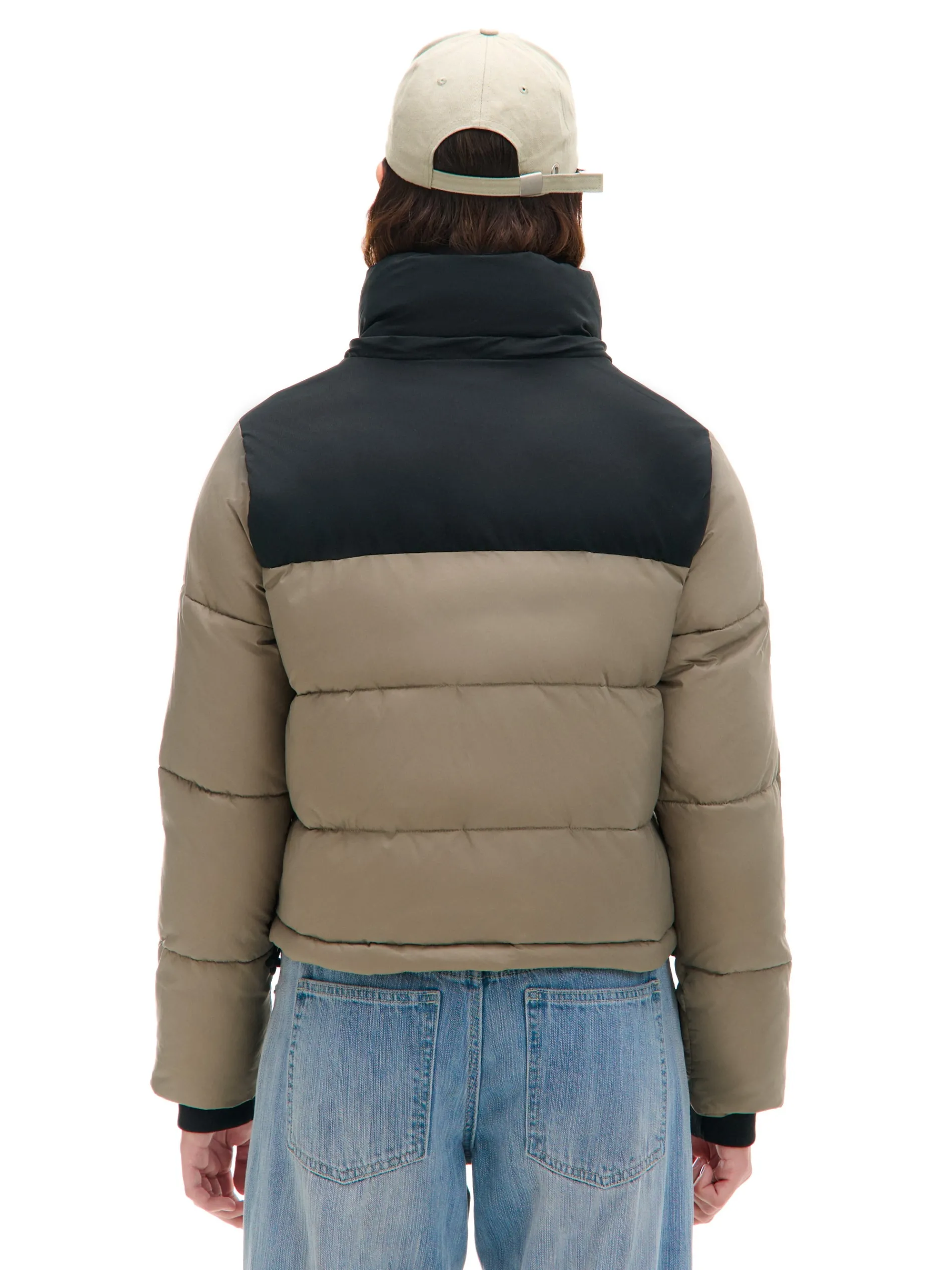Cropp Kurtki, Płaszcze*Beżowa kurtka puffer z czarnym karczkiem