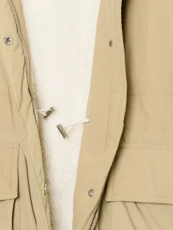 Cropp Kurtki, Płaszcze|Kożuszki, Futerka*Beżowa parka z kapturem