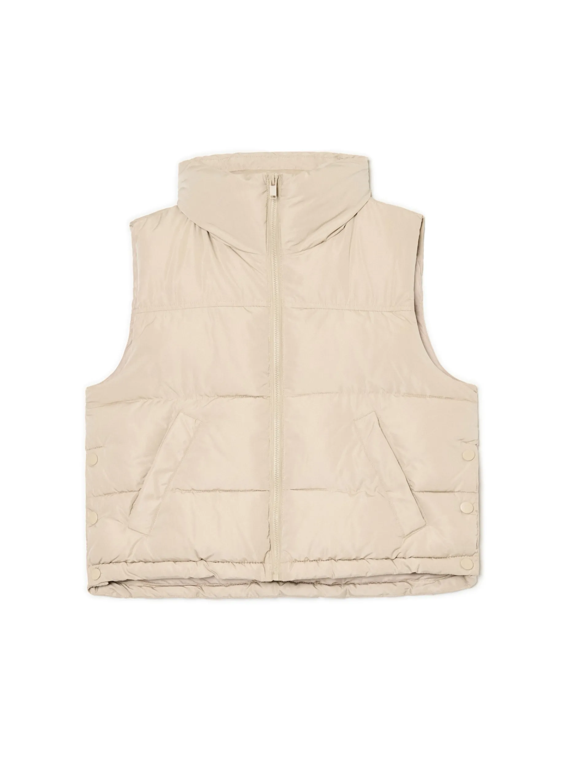 Cropp Kurtki, Płaszcze*Beżowa pikowana kamizelka