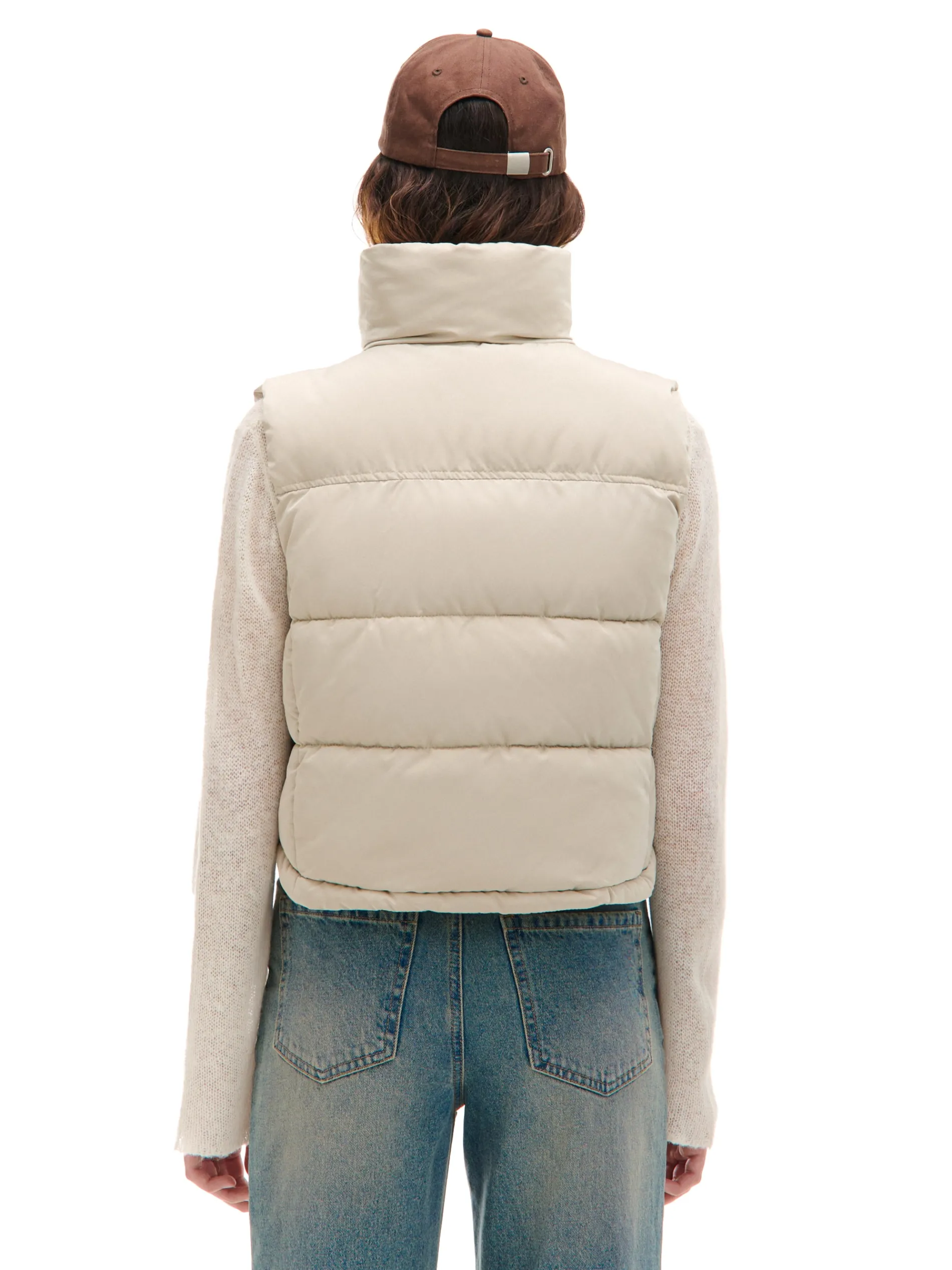 Cropp Kurtki, Płaszcze*Beżowa pikowana kamizelka