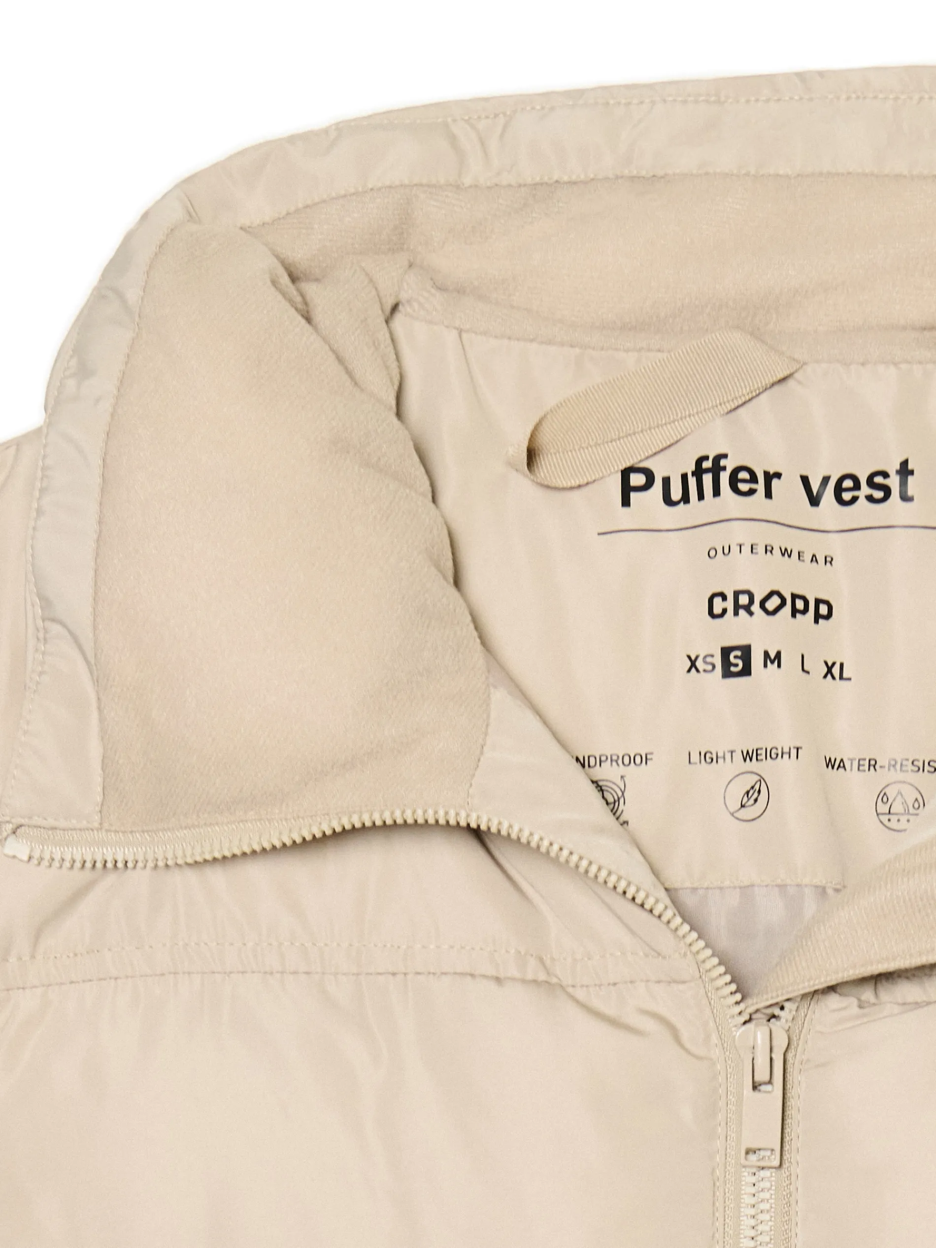 Cropp Kurtki, Płaszcze*Beżowa pikowana kamizelka