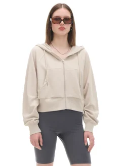 Cropp Bluzy*Beżowa rozpinana bluza z kapturem