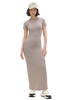 Cropp Sukienki, Kombinezony*Beżowa sukienka maxi z krótkim rękawem