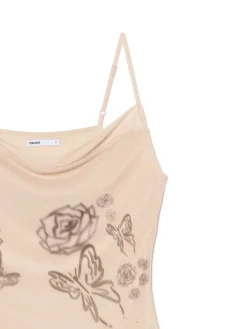 Cropp Sukienki, Kombinezony*Beżowa sukienka mini na ramiączkach