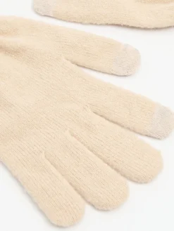 Cropp Rękawiczki*Beżowe dzianinowe rękawiczki