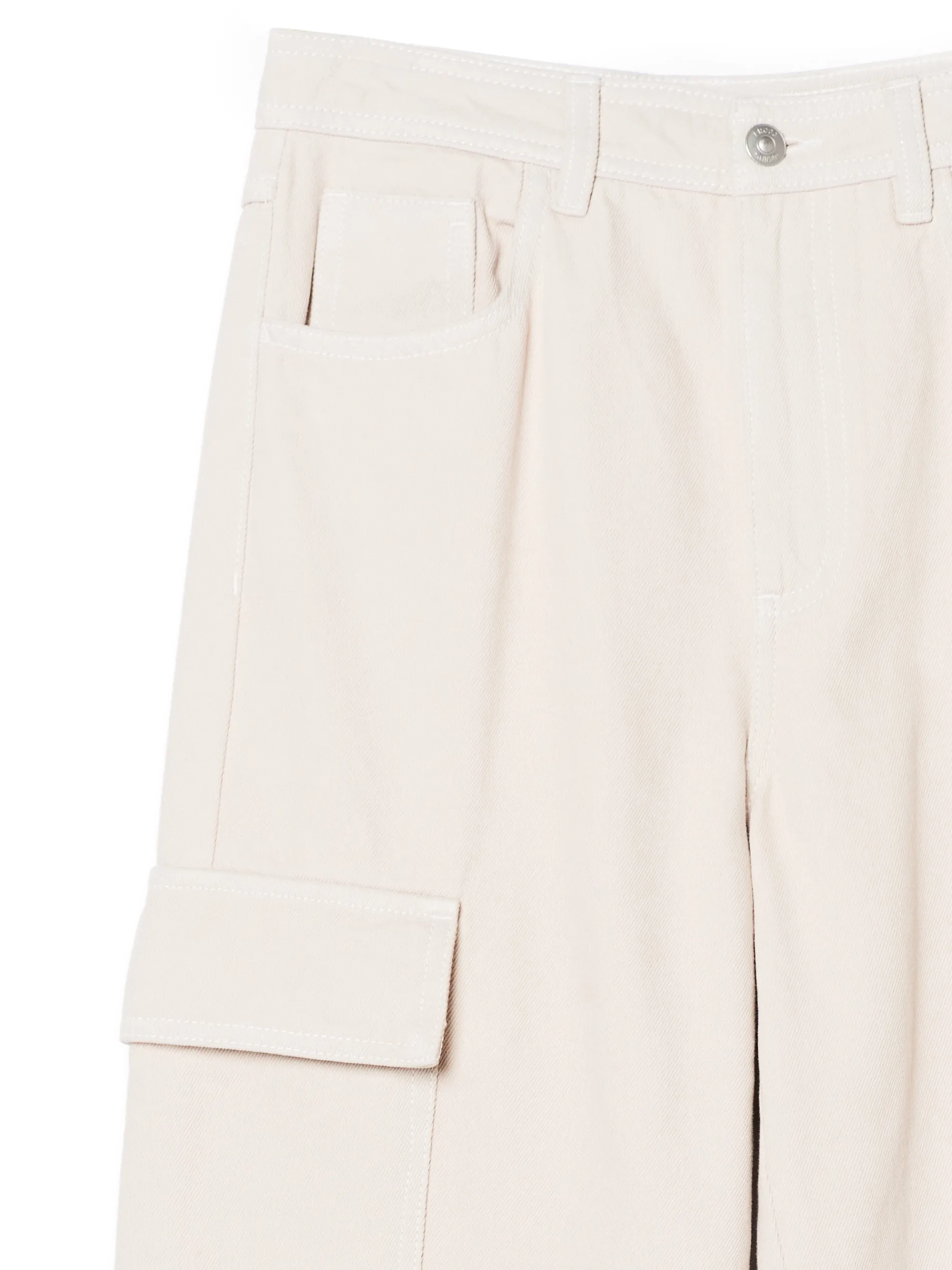 Cropp Jeansy*Beżowe jeansy cargo straight