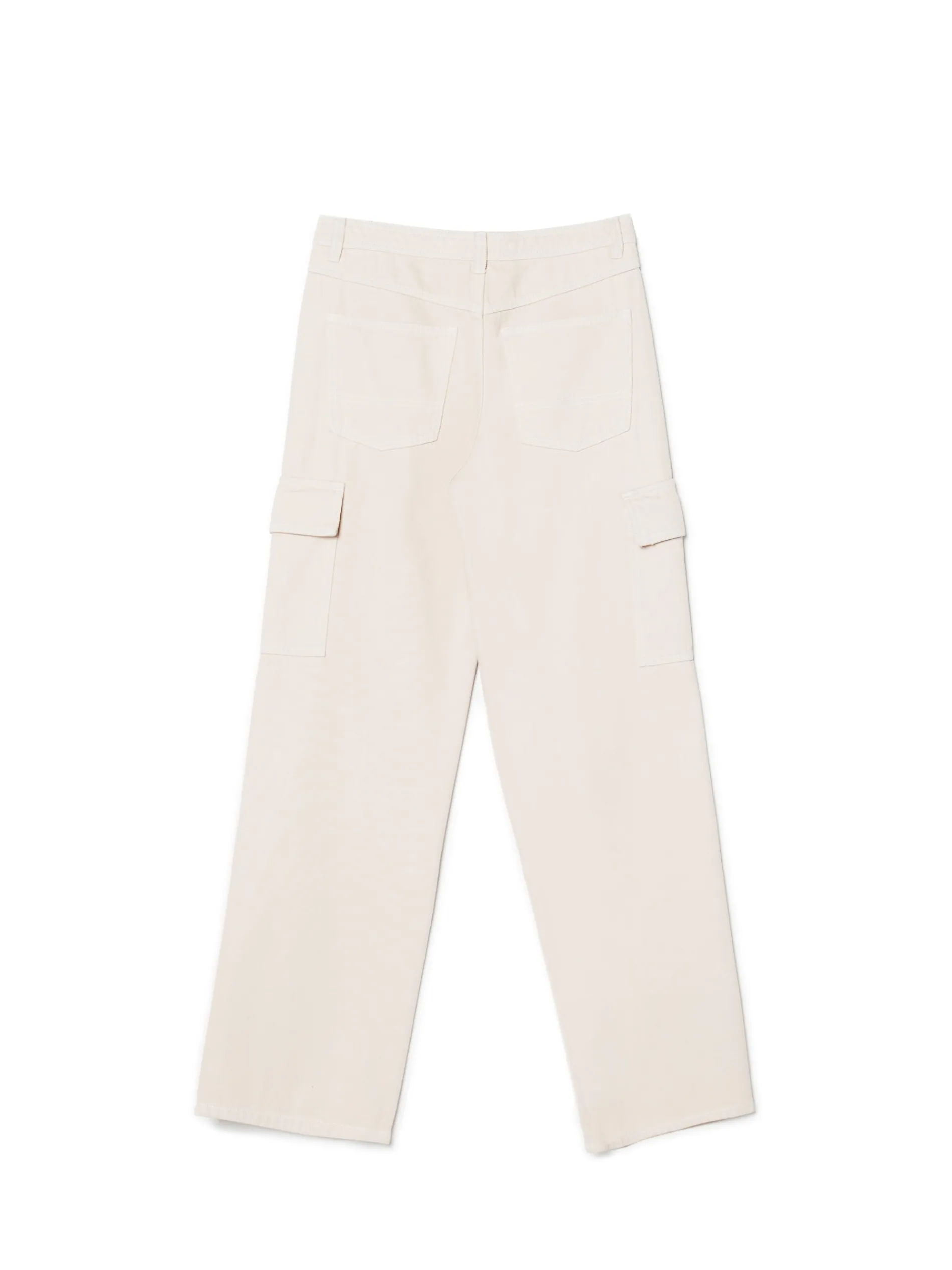 Cropp Jeansy*Beżowe jeansy cargo straight