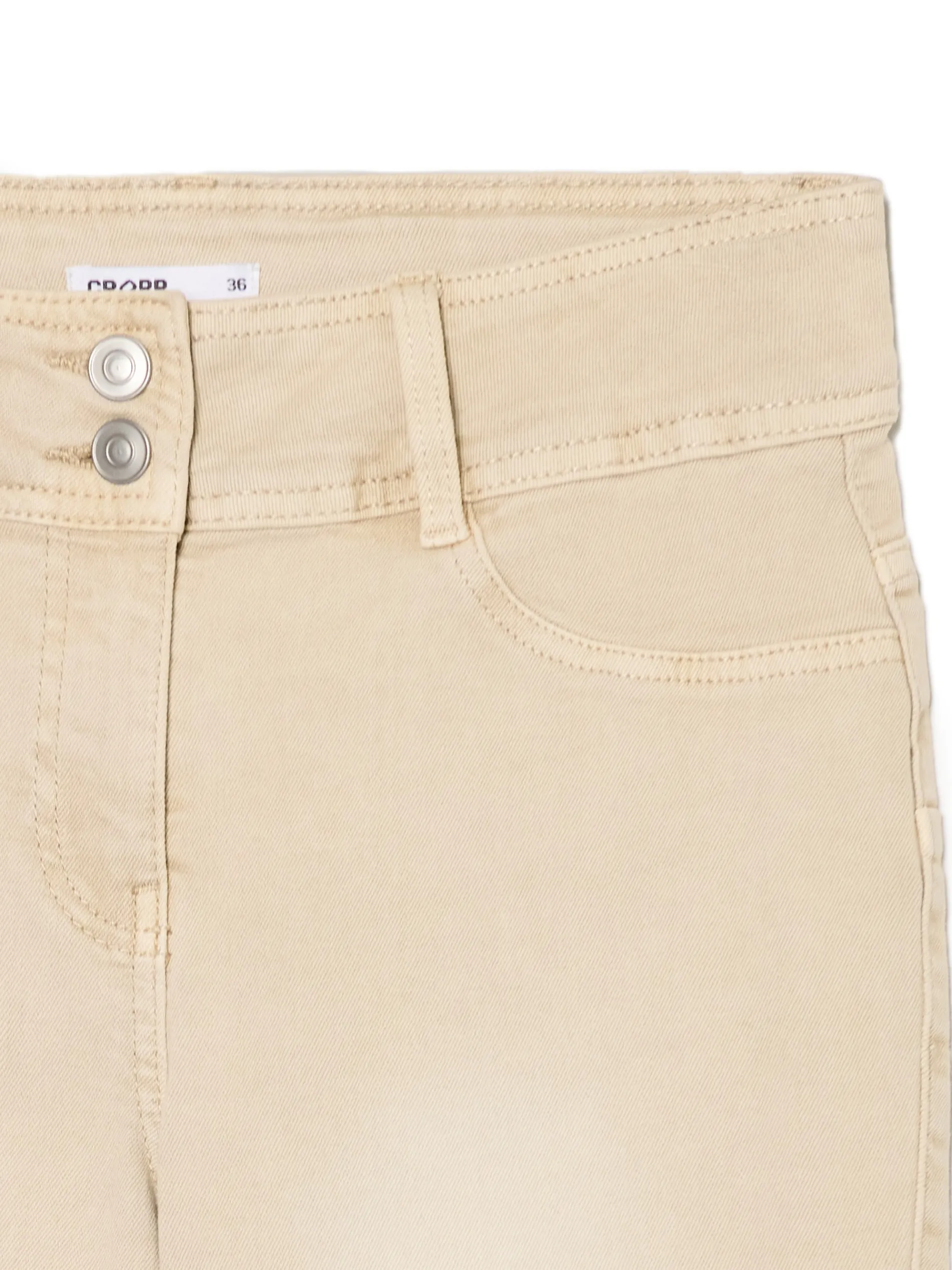 Cropp Spodnie*Beżowe spodnie flare z efektem sprania