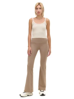 Cropp Spodnie*Beżowe spodnie flare z wysokim stanem