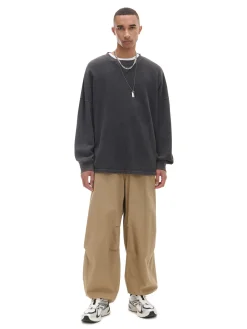 Cropp Spodnie*Beżowe spodnie parachute