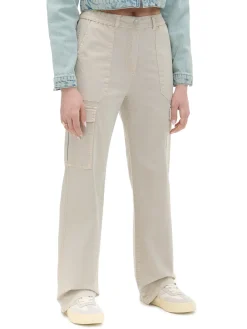 Cropp Spodnie*Beżowe spodnie straight cargo