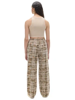 Cropp Spodnie*Beżowe spodnie w marmurkową kratę