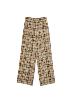 Cropp Spodnie*Beżowe spodnie w marmurkową kratę