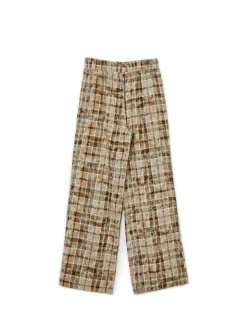 Cropp Spodnie*Beżowe spodnie w marmurkową kratę