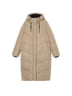 Cropp Kurtki, Płaszcze*Beżowy płaszcz z kapturem