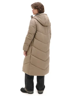 Cropp Kurtki, Płaszcze*Beżowy płaszcz z kapturem