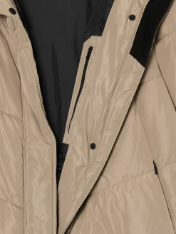 Cropp Kurtki, Płaszcze*Beżowy płaszcz z kapturem