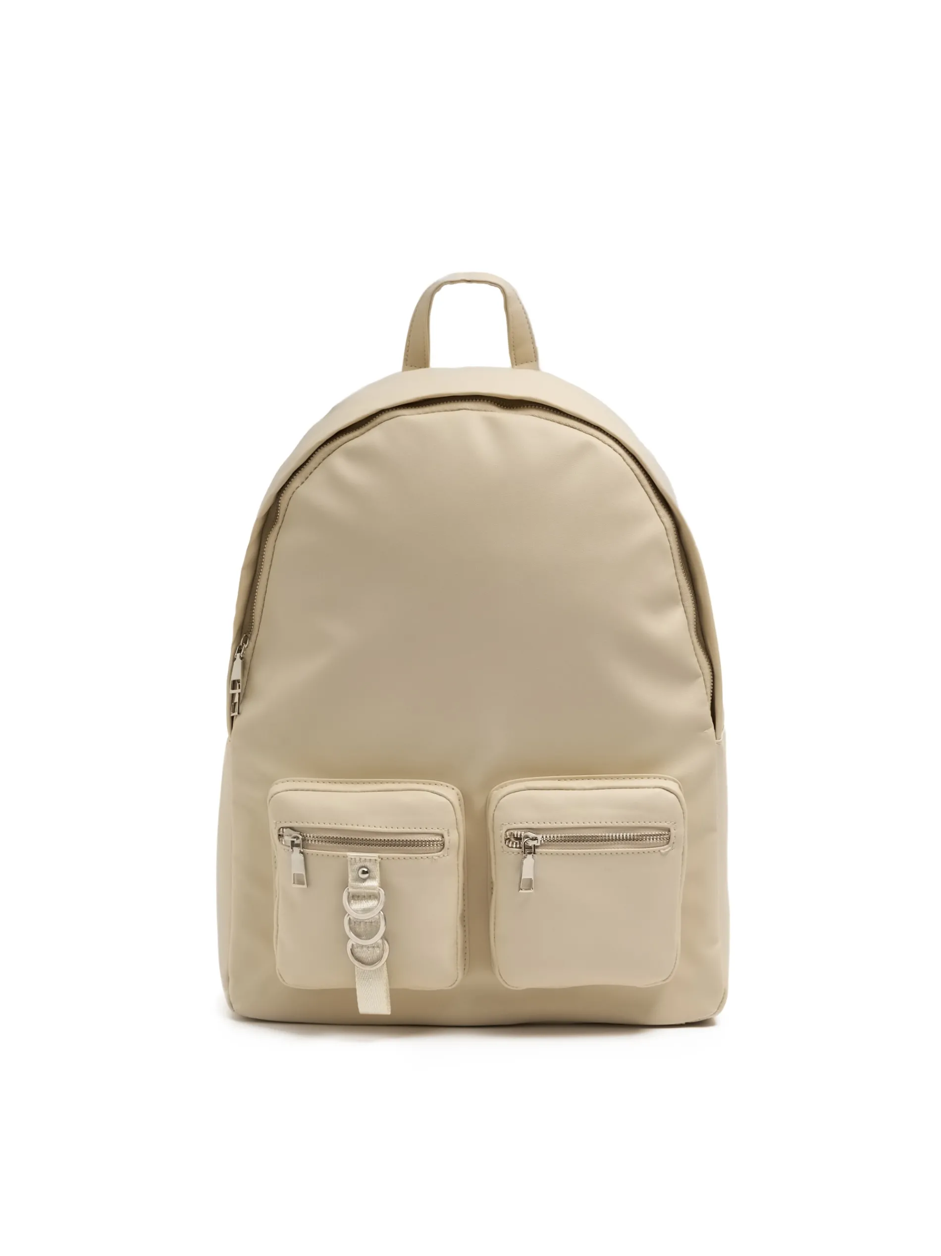 Cropp Torby, Plecaki*Beżowy plecak z metalowymi detalami
