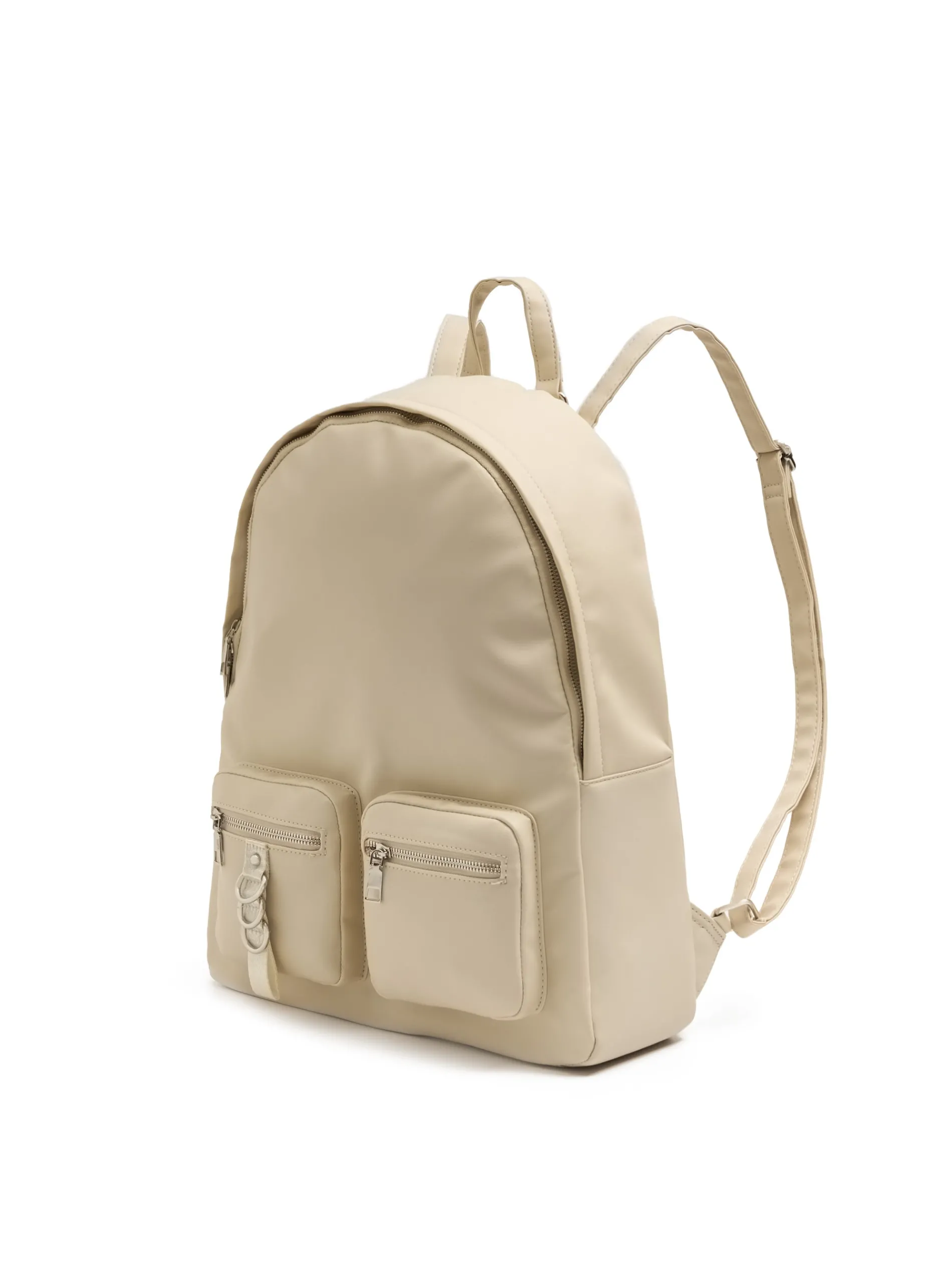 Cropp Torby, Plecaki*Beżowy plecak z metalowymi detalami