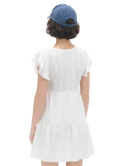 Cropp Sukienki, Kombinezony*Biała ażurowa sukienka mini