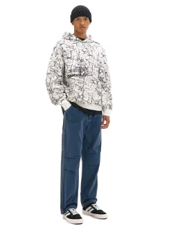 Cropp Bluzy*Biała bluza hoodie z nadrukiem all over