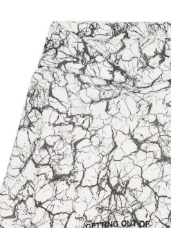 Cropp Bluzy*Biała bluza hoodie z nadrukiem all over